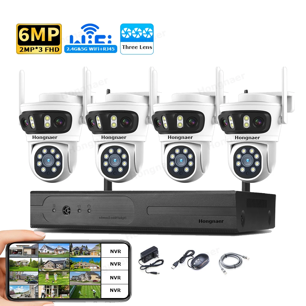 Home Security Cameras Wireless - Комплект беспроводной системы видеонаблюдения Hongnaer 2026:
