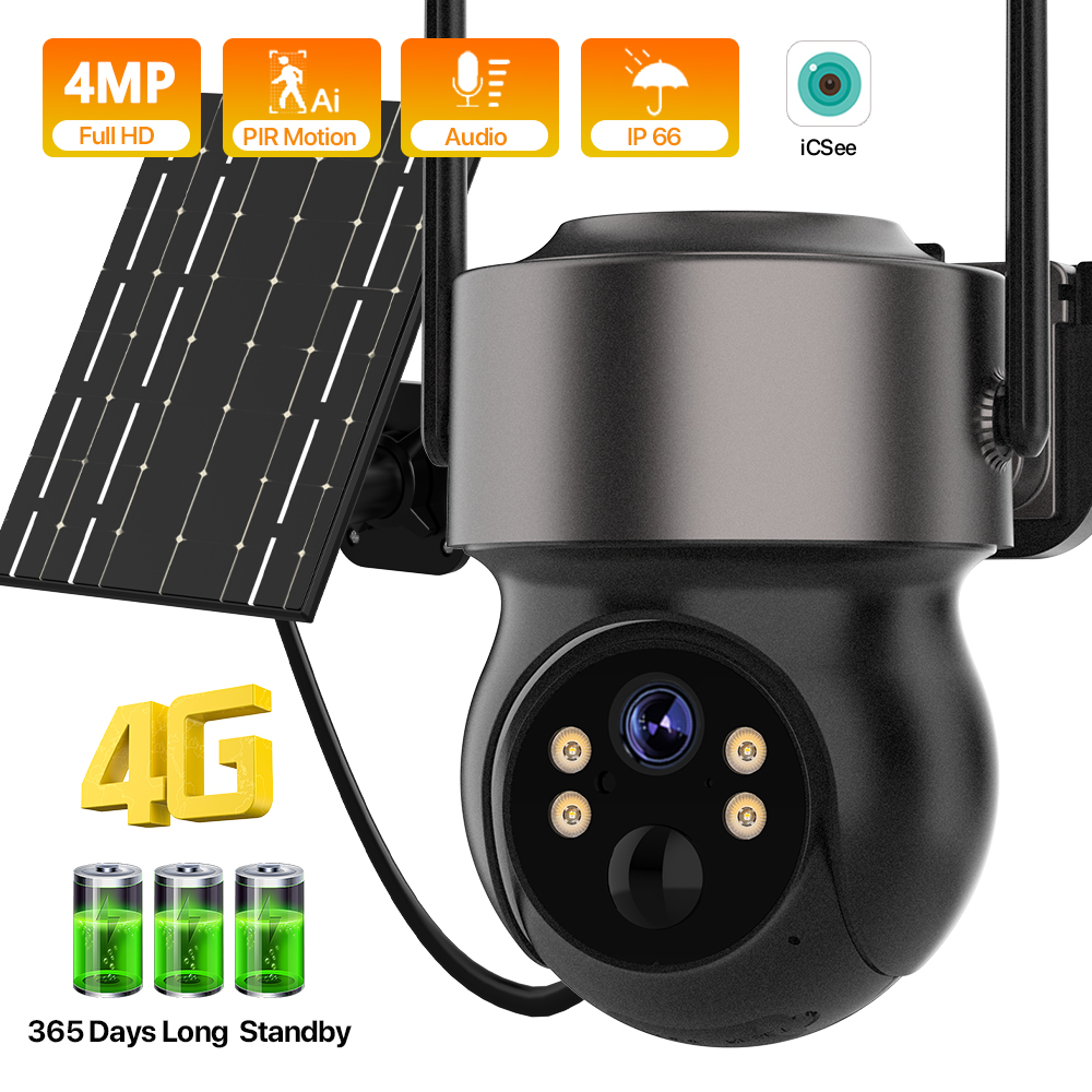 Home Security Cameras Wireless - 4 МП 4G SIM-камера на солнечной