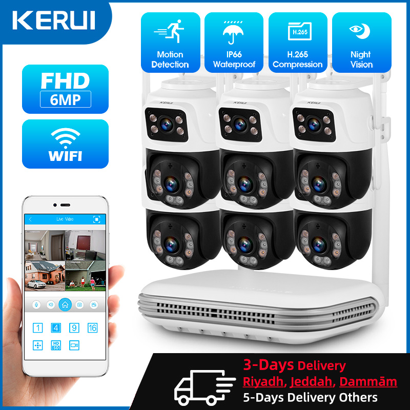 Home Security Cameras Wireless - Керуи водонепроницаемый 6MP HD беспроводной двойной
