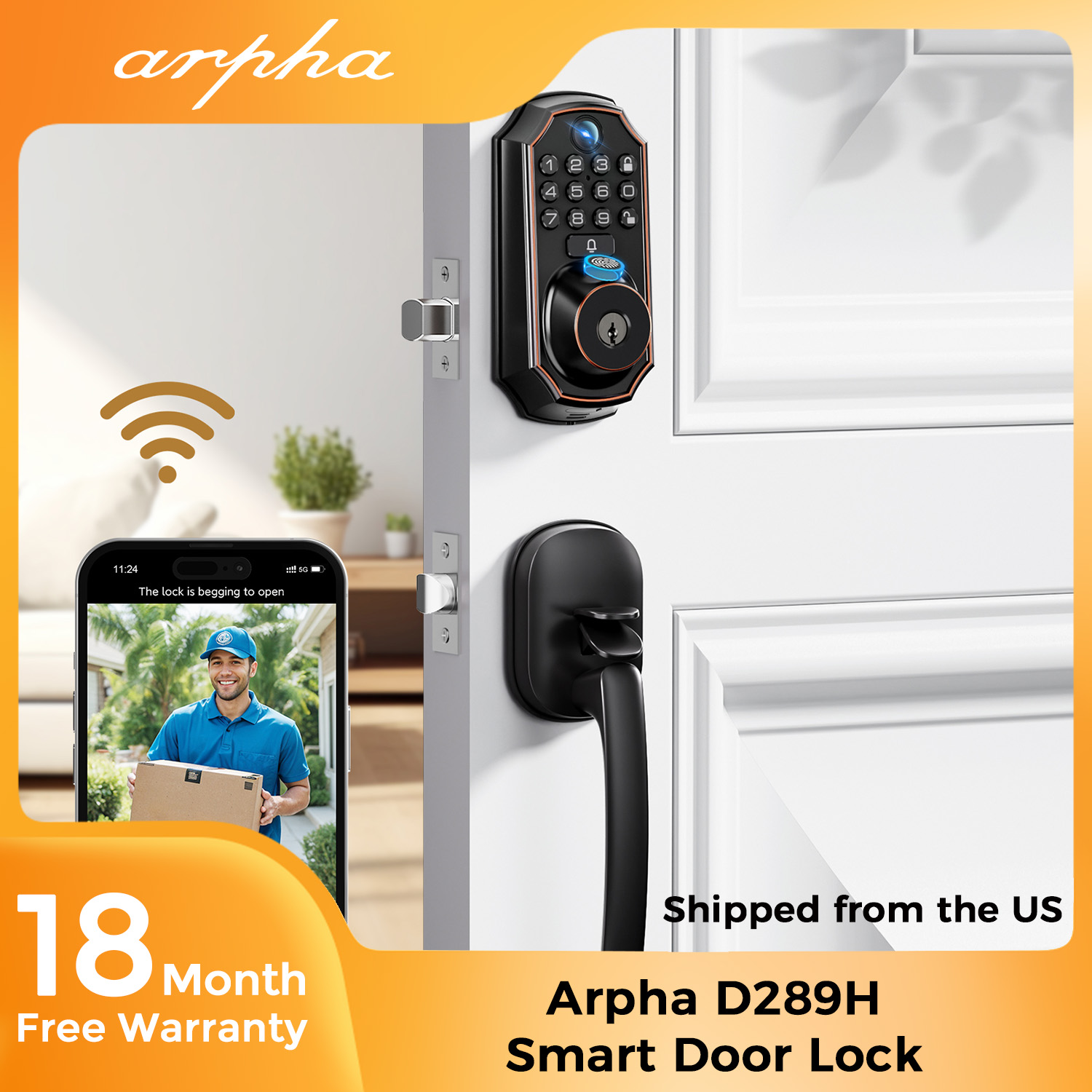 Home Security Front Door Camera - ARPHA D289H – умный дверной замок
