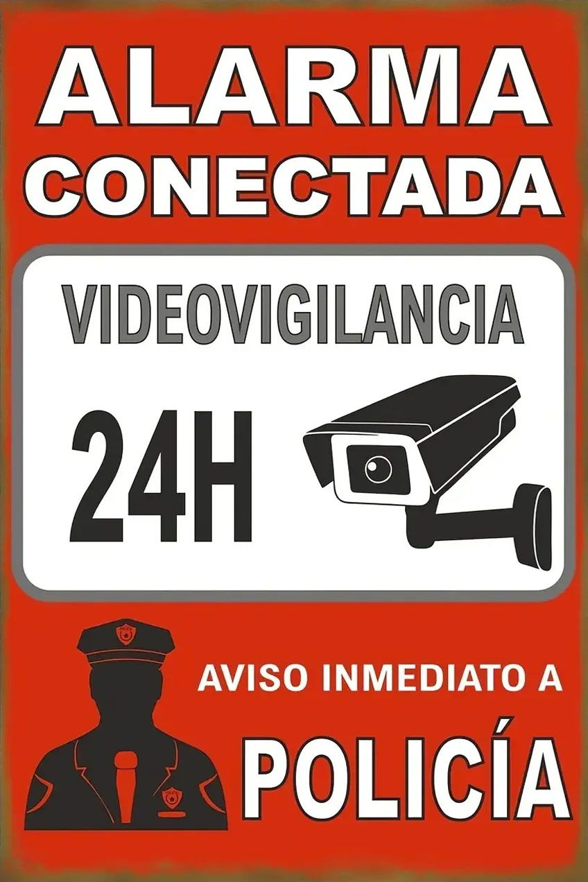 Home Yard Security - CIFBUY Ретро-табличка 24H с предупреждением о