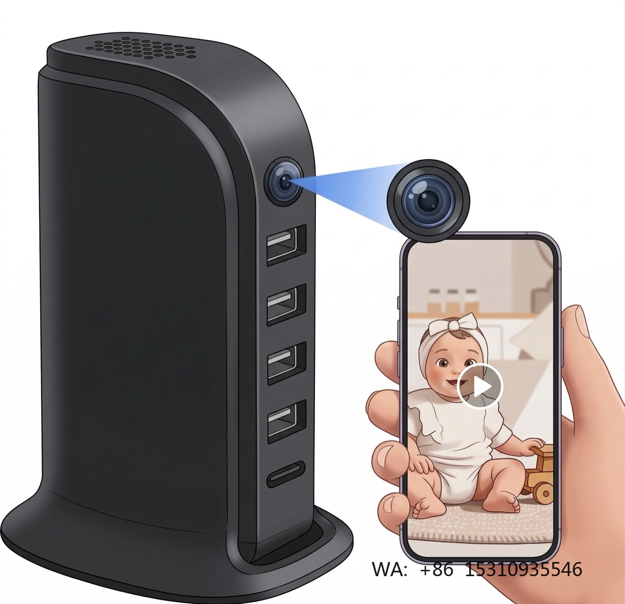Home Security Officer - Компактная Wi-Fi камера видеонаблюдения для дома