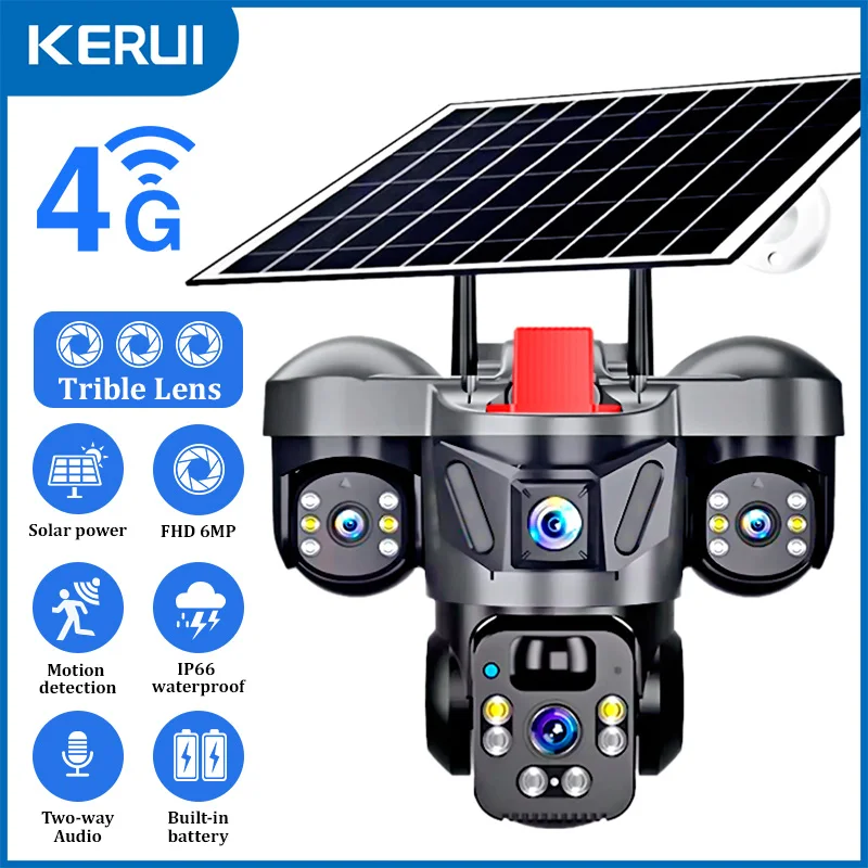 Home Security Network - KERUI Открытый PTZ 6MP 4G SIM