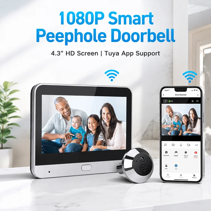 Умный WiFi-видеоглазок Tuya с  – обзор и цена Home Security Front Door Camera